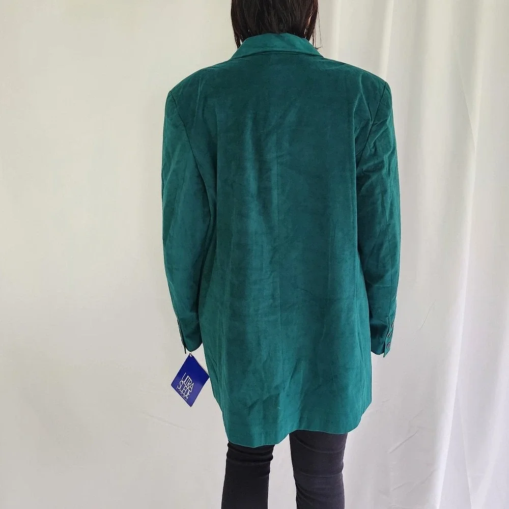80s/90s Deadstock Green Ultrasuede Blazer - Picture 3 of 6